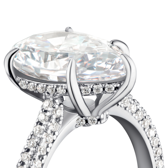 Серебряное кольцо с фианитами. Артикул NE120291-S-W-WH-R/12/1