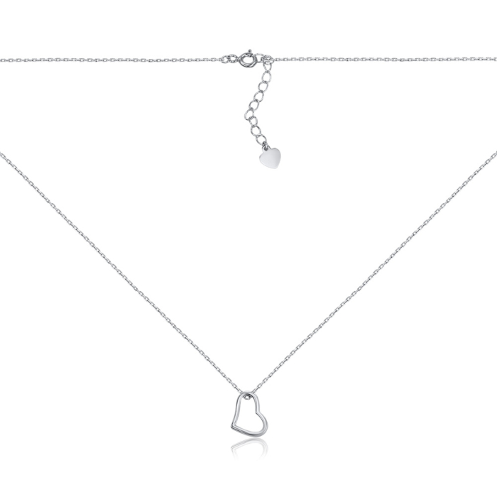 Срібне кольє "Сердечко" без вставки NE13990-K/12