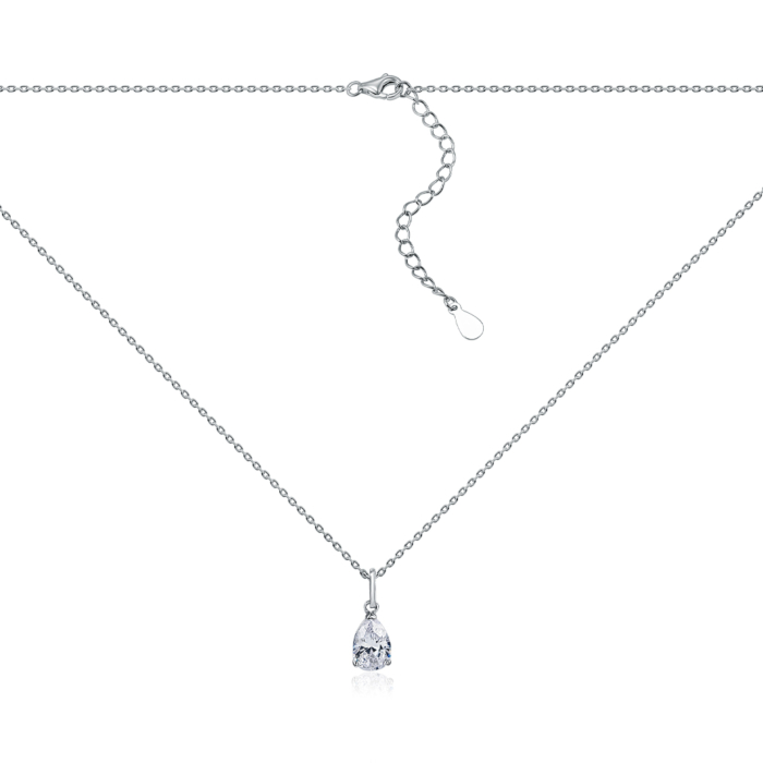 Серебряное колье. Артикул NE190016-S-W-WH-K/12/1