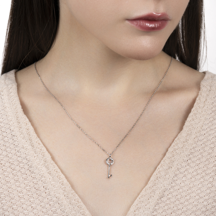 Серебряное колье с фианитами. Артикул NE35511-K/12/1