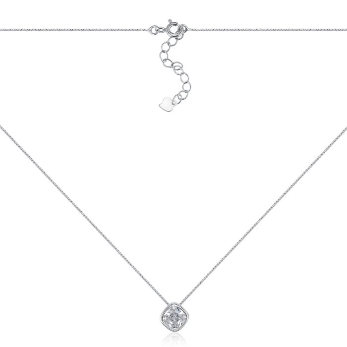 Серебряное колье с фианитом. Артикул NE35591-K/12/1