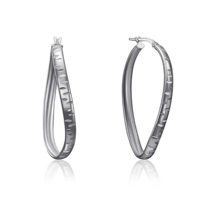 Серебряные серьги-конго. Артикул O_OM3P 4x2DM4 AVT5-E/12