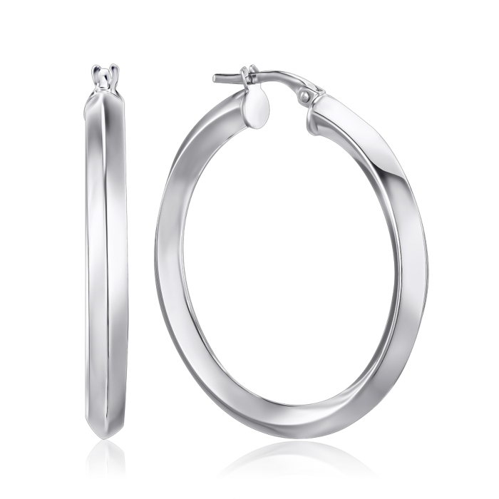 Срібні сережки-конго без вставки. Артикул O_ON16 3M AV30-E/12