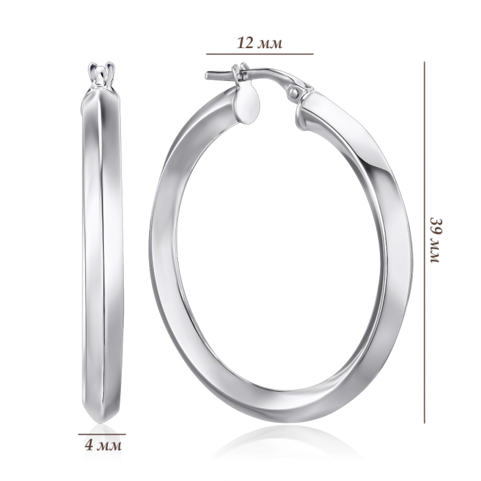 Срібні сережки-конго без вставки. Артикул O_ON16 3M AV30-E/12