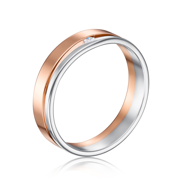 Обручка з діамантом. Артикул 1077/2
