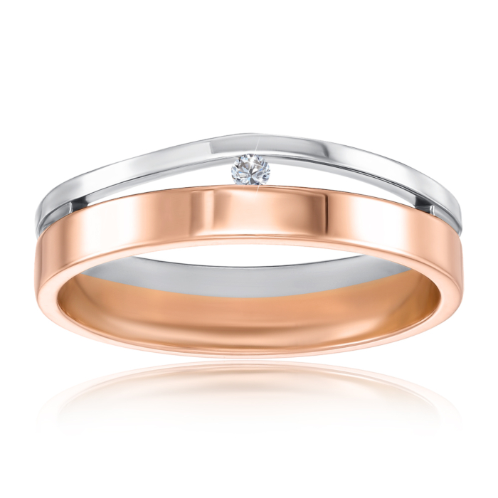 Обручка з діамантом. Артикул 1077/2