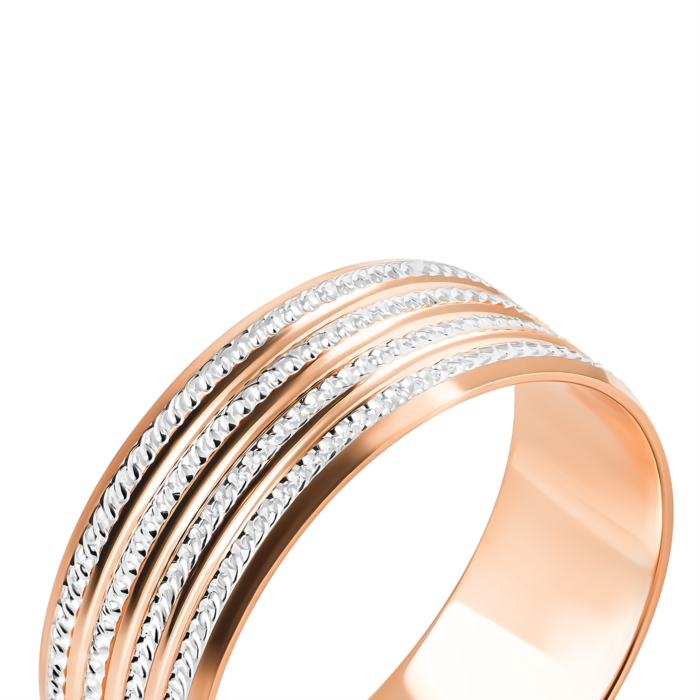 Обручальное кольцо с алмазной гранью. Артикул UG510217