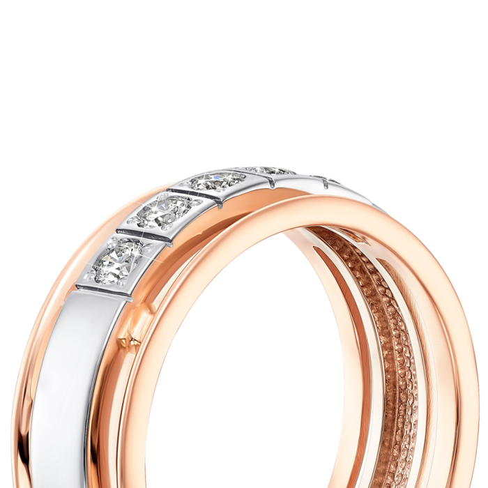 Золотое обручальное кольцо с бриллиантами. Артикул 1013/2.25