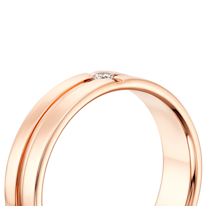 Обручальное кольцо с бриллиантом. Артикул 10005/2.25