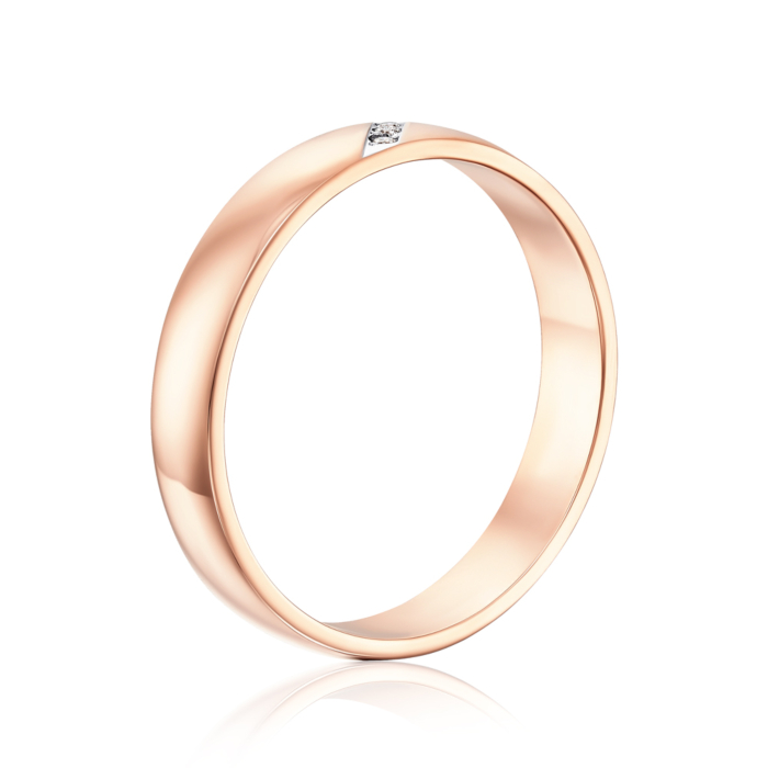 Золота обручка з діамантами. Артикул 1089/01/1/8037