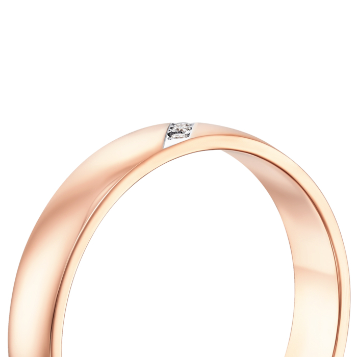 Золота обручка з діамантами. Артикул 1089/01/1/8037