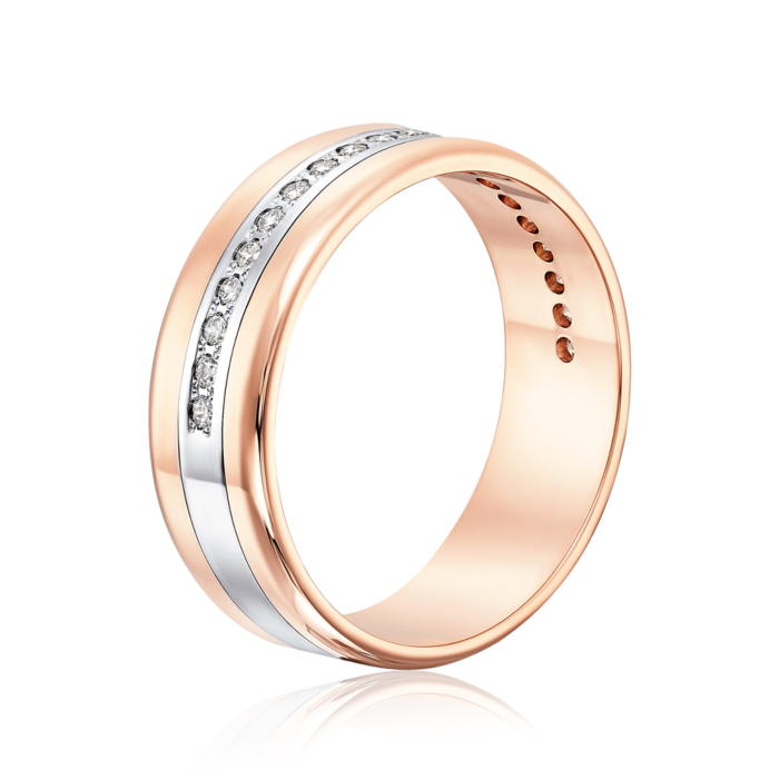 Обручальное кольцо с бриллиантами. Артикул 1090/14/1/8037