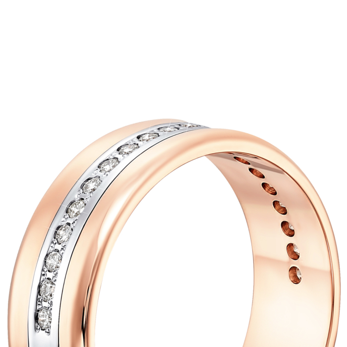 Обручальное кольцо с бриллиантами. Артикул 1090/14/1/8037