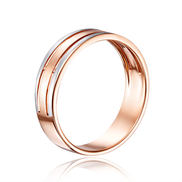 Комбінована золота обручка. Артикул 100016-1/01/1