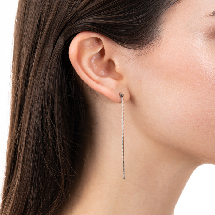 Срібні сережки без вставки. Артикул OCAXD000037-E/12