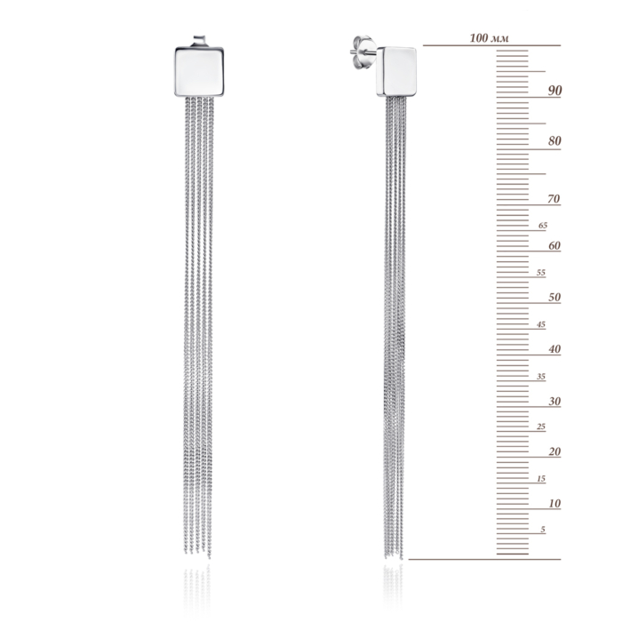 Серебряные пуссеты без вставки. Артикул OCFXD000026-E/12