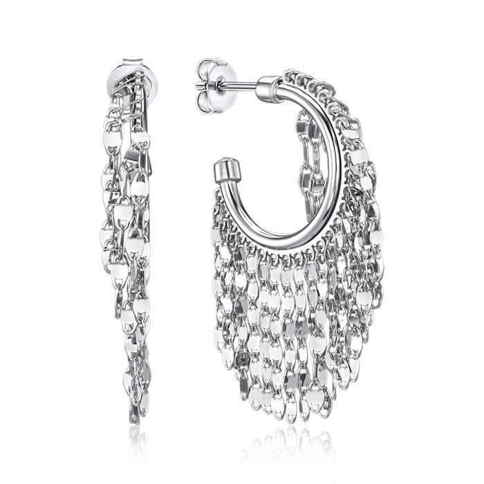 Срібні сережки без вставки OCFXD000126-E/12