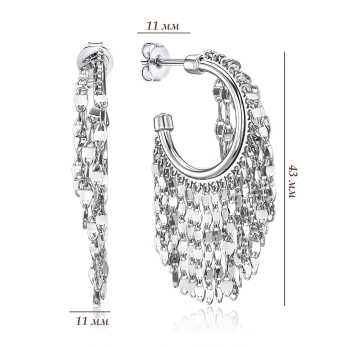 Срібні сережки без вставки OCFXD000126-E/12