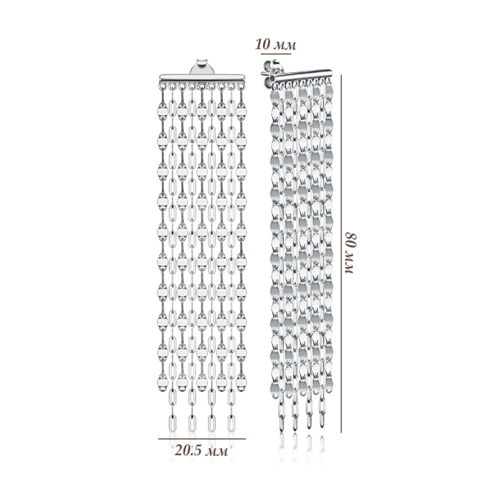 Срібні сережки без вставки OCFXD000141-E/12