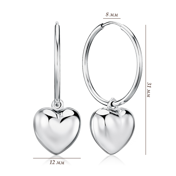 Серебряные серьги без вставки OCHXD000008-E/12