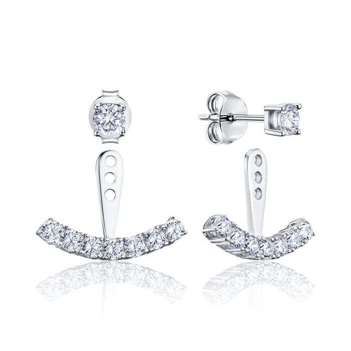 Срібні сережки з фіанітами OE01859B-E/12/1