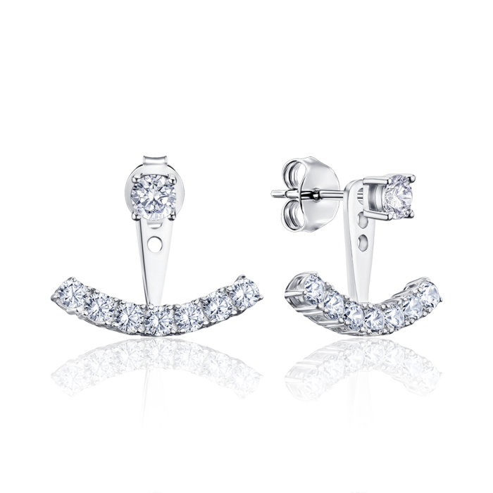 Срібні сережки з фіанітами OE01859B-E/12/1