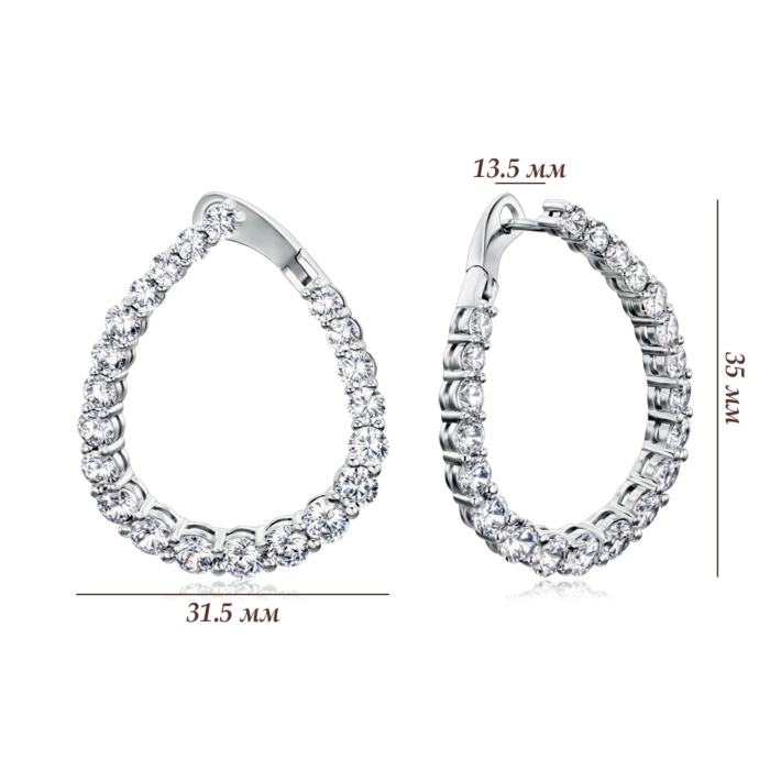 Серебряные серьги с фианитами OE02584A-E/12/1