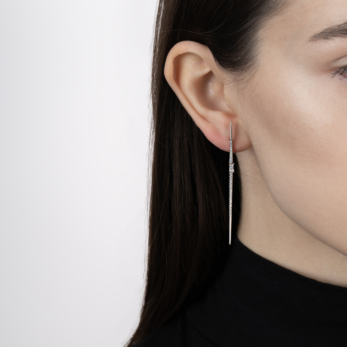 Серебряные серьги с фианитами. Артикул OE03344A-E/12/1