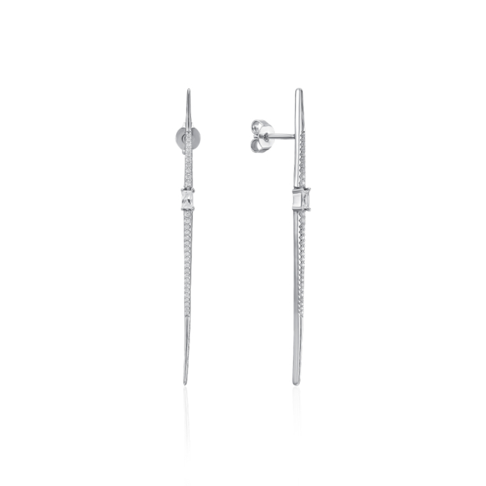 Серебряные серьги с фианитами. Артикул OE03344A-E/12/1