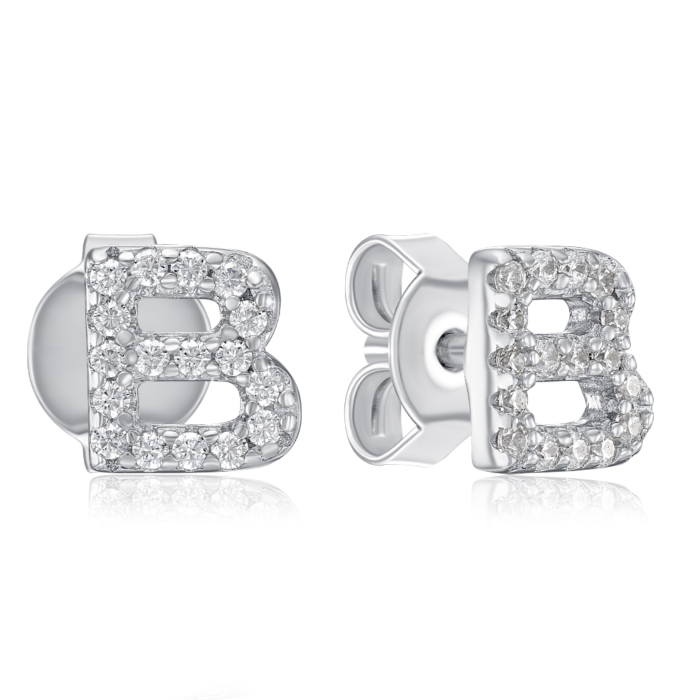 Срібні сережки з фіанітами. Артикул OE04123A-E/12/1