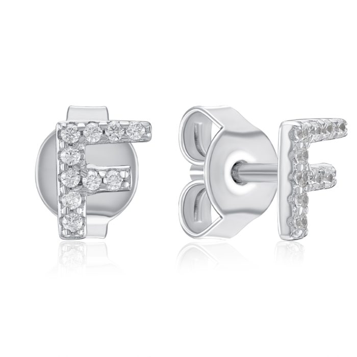 Серебряные пуссеты с фианитами. Артикул OE04127A-E/12/1