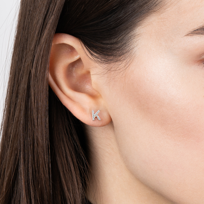 Срібні сережки з фіанітами. Артикул OE04132A-E/12/1