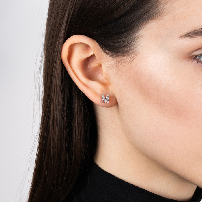 Срібні сережки з фіанітами. Артикул OE04134A-E/12/1