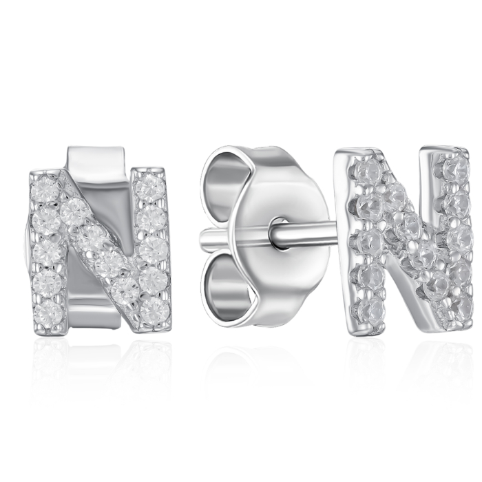 Срібні пусети з фіанітами. Артикул OE04135A-E/12/1