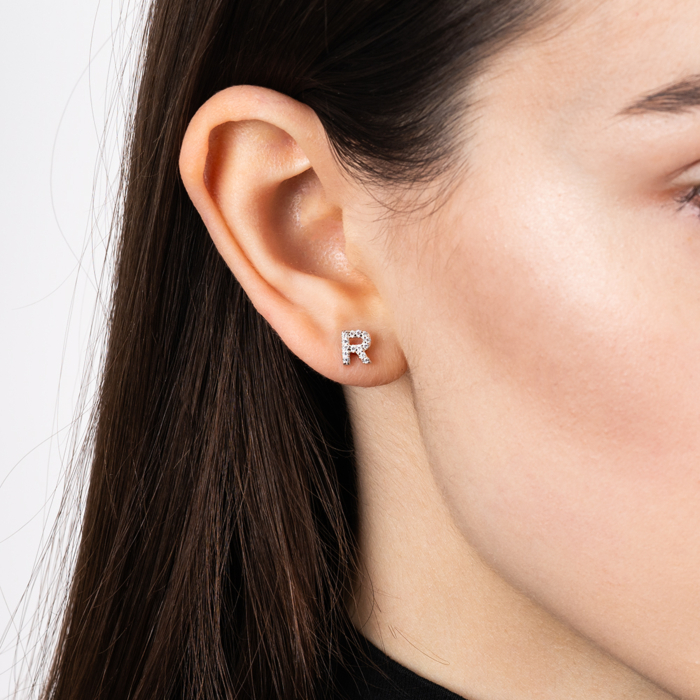 Срібні сережки з фіанітами. Артикул OE04139A-E/12/1