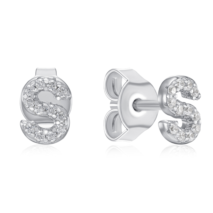 Срібні сережки з фіанітами. Артикул OE04140A-E/12/1