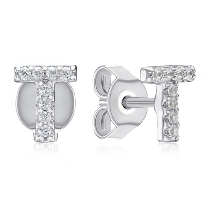 Срібні пусети з фіанітами. Артикул OE04141A-E/12/1