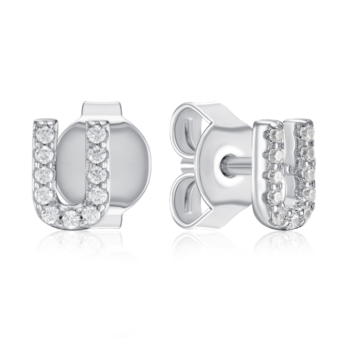 Срібні пусети з фіанітами. Артикул OE04142A-E/12/1