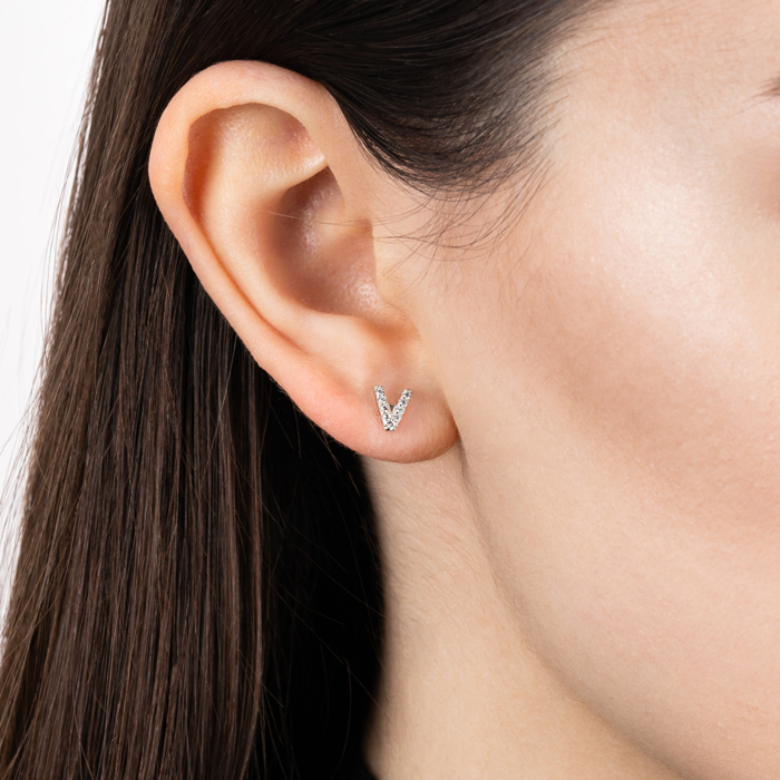 Срібні сережки з фіанітами. Артикул OE04143A-E/12/1