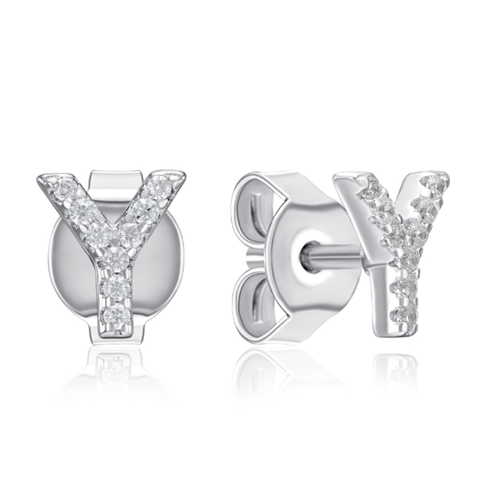 Срібні пусети з фіанітами. Артикул OE04146A-E/12/1