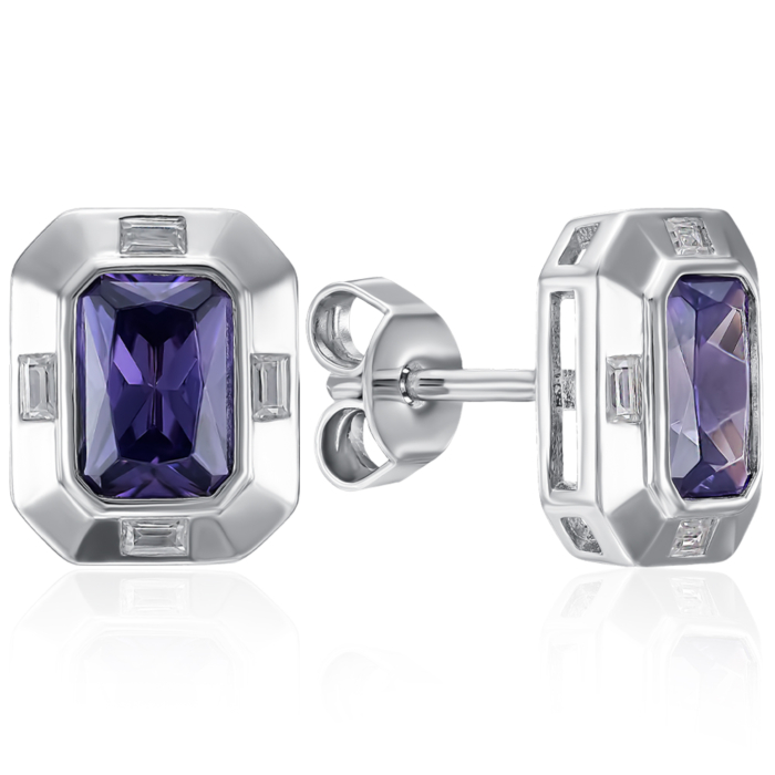 Срібні пусети з фіанітами. Артикул OE05060A-E/12/1699