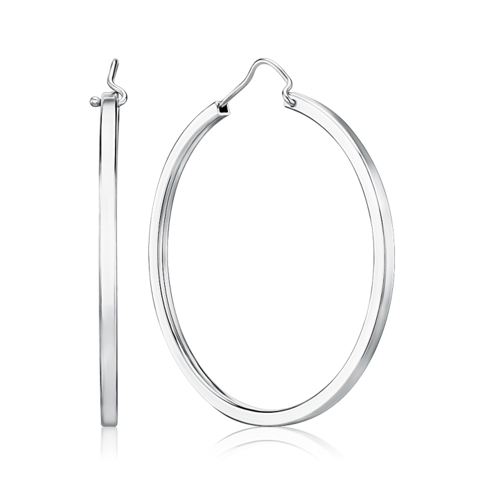 Срібні сережки-конго без вставки OF032-0013-E/12