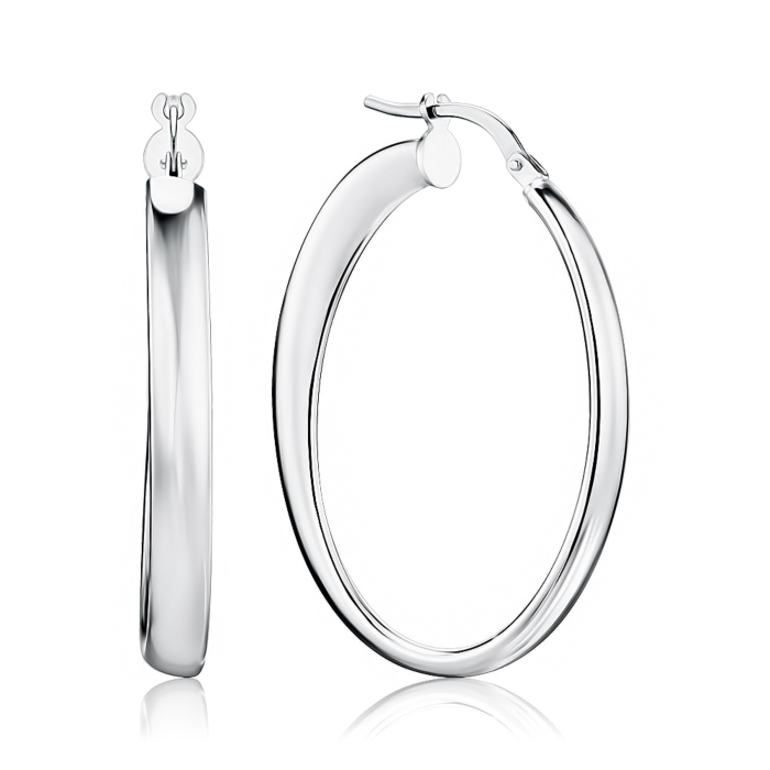 Срібні сережки-конго без вставки OF032-0041-E/12