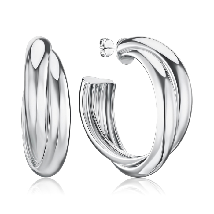 Серебряные серьги-пуссеты без вставки OF032-0045-E/12