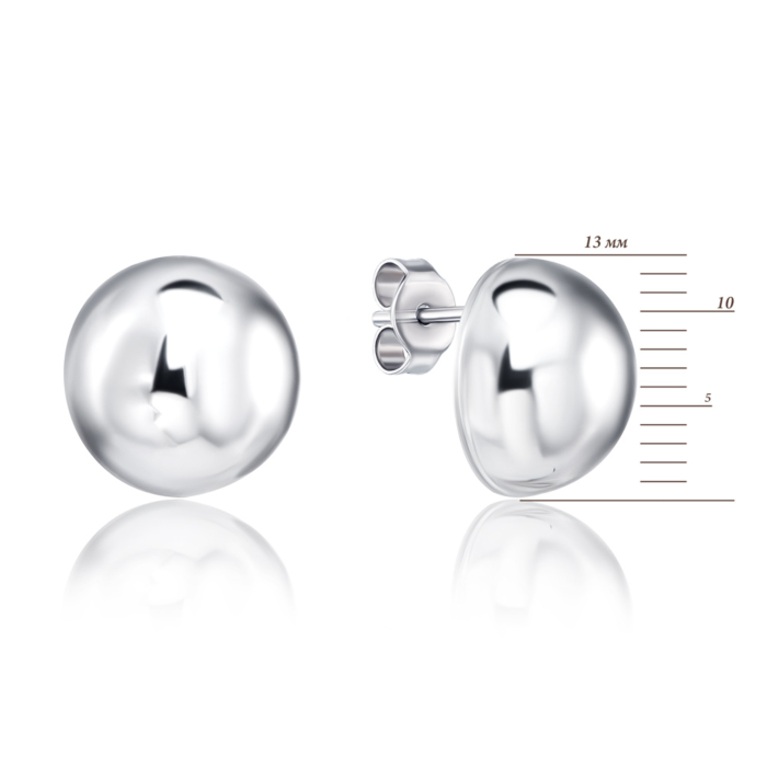 Серебряные пуссеты без вставки. Артикул OFAXD000017-E/12