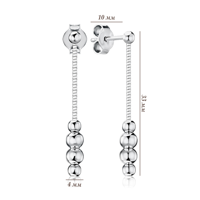 Срібні сережки без вставки OFAXD000022-E/12