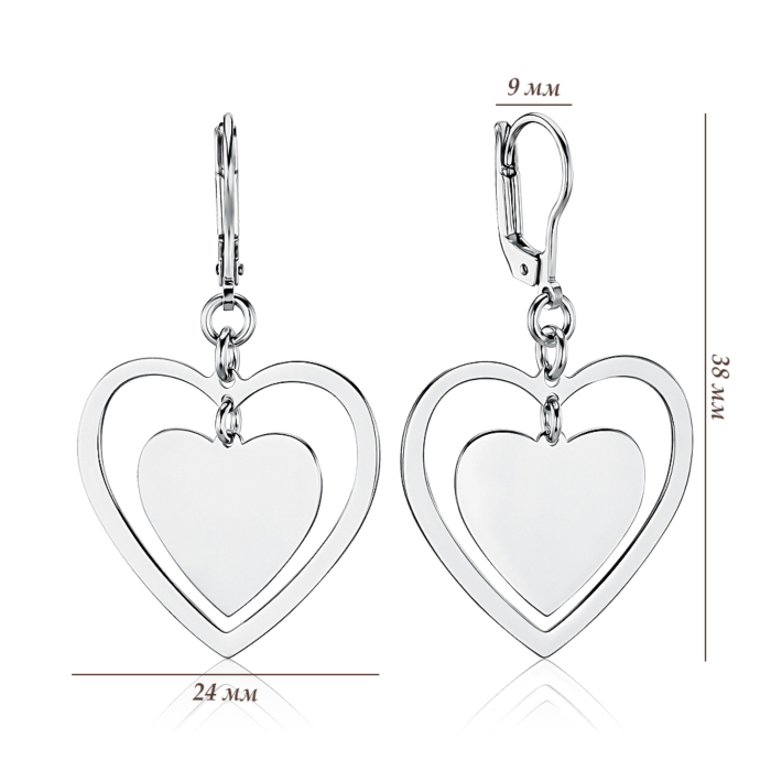 Срібні сережки без вставки OFAXD000025-E/12