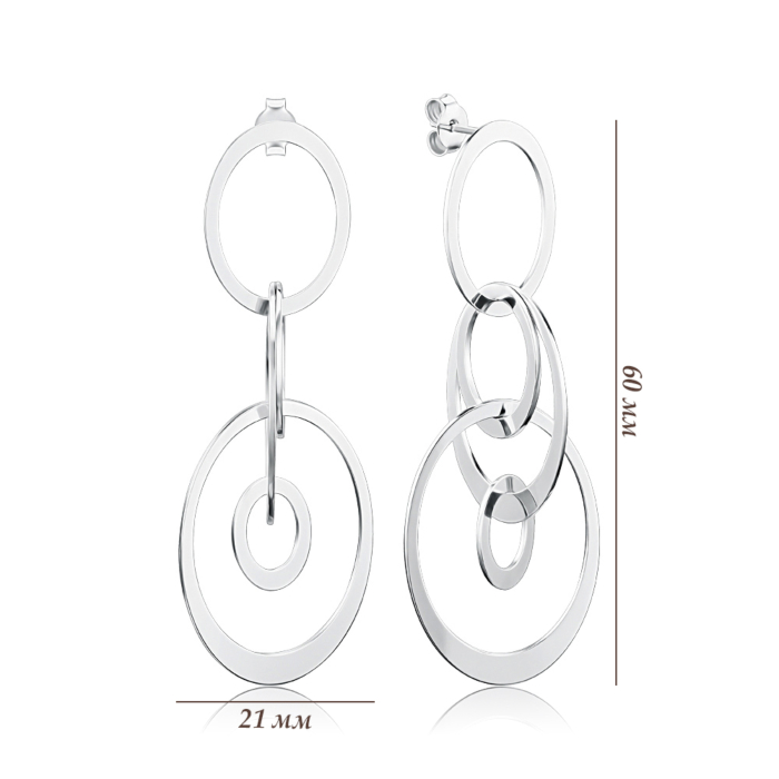 Срібні сережки без вставки. Артикул OFAXD000071-E/12