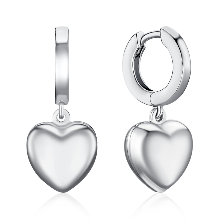 Серебряные серьги-конго Сердечки без вставки OFAXD000219-E/12