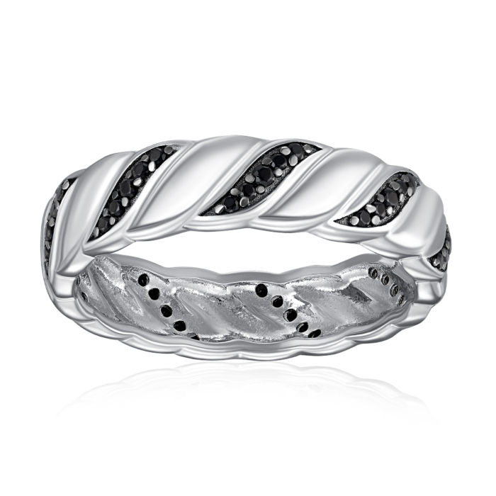 Срібна каблучка з фіанітами. Артикул OG00034A-R/12/526